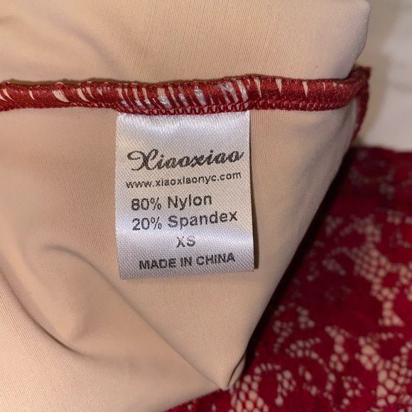 Red Lace XiaoXiaodesigns Bodysuit/Leo - Picture 11 of 12